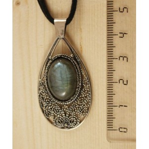 Кулон из лабрадорита (яркий эффект), филигрань, ручная работа, камень овал 18х13мм