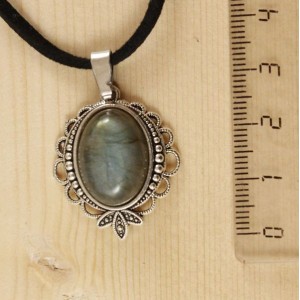 Кулон из лабрадорита (яркий эффект) "трилистник" овал 18х13мм