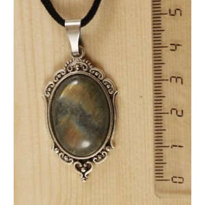 Кулон из лабрадорита (яркий эффект) "медальон" овал 25х18мм