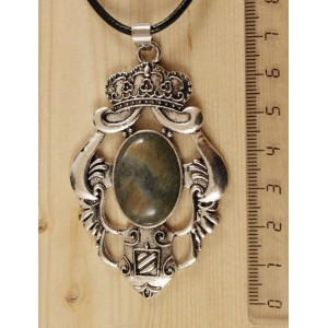 Кулон из лабрадорита (яркий эффект) "императрица" овал 25х18мм