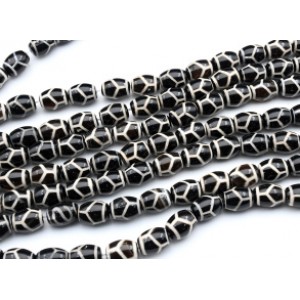 Бусины Дзи "Черепаха" из агата бочонок 10*14мм, 33см, 24 бусины