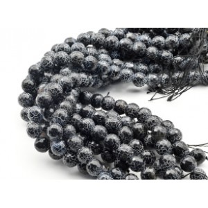Бусины из агата пати шарик гр.13мм цвет черный, 36см, 28 бусин