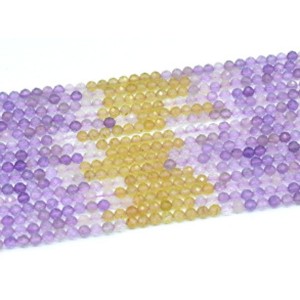 Бусины из аметиста с цитрином искусственным шарик гр.4мм, 39см, 105 бусин