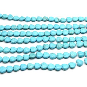 Бусины из бирюзы (туркенит) сердце 14*12мм, 38,5см, 32 бусины