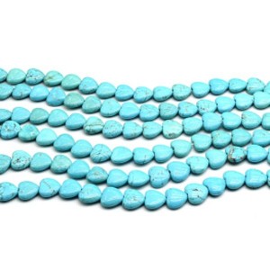 Бусины из бирюзы (туркенит) сердце 16*15мм, 36,5см, 26 бусин