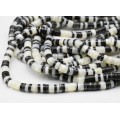 Бусины из перламутра диски 6мм цвет белый, графит, 40см, 189 бусин
