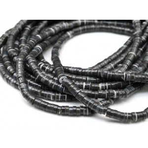 Бусины из перламутра тонированного диски 4мм цвет графит, 40см, 223 бусины