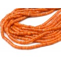 Бусины из перламутра тонированного диски 4мм цвет оранжевый, 40см, 225 бусин Бусины из перламутра тонированного диски 4мм цвет оранжевый, 40см, 225 бусин