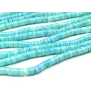 Бусины из перламутра тонированного диски 6мм цвет голубой, 39,5см, 224 бусины