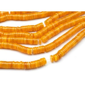 Бусины из перламутра тонированного диски 6мм цвет желтый, 40см, 225 бусин