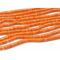 Бусины из перламутра тонированного диски 6мм цвет оранжевый, 40см, 225 бусин Бусины из перламутра тонированного диски 6мм цвет оранжевый, 40см, 225 бусин