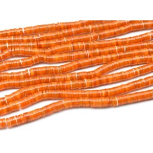 Бусины из перламутра тонированного диски 6мм цвет оранжевый, 40см, 225 бусин
