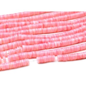 Бусины из перламутра тонированного диски 6мм цвет розовый, 40см, 224 бусины