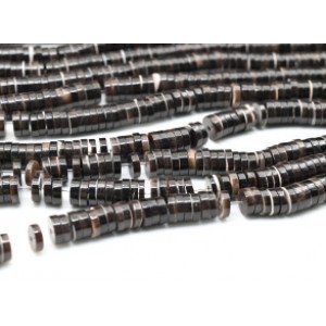 Бусины из перламутра тонированного диски 6мм цвет шоколадный, 40см, 222 бусины