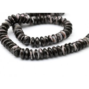 Бусины из перламутра тонированного рондель 10*5мм цвет мокко, 40см, 90 бусин