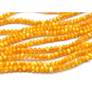 Бусины из перламутра тонированного рондель 6*4мм цвет желтый, 39см, 94 бусины Бусины из перламутра тонированного рондель 6*4мм цвет желтый, 39см, 94 бусины