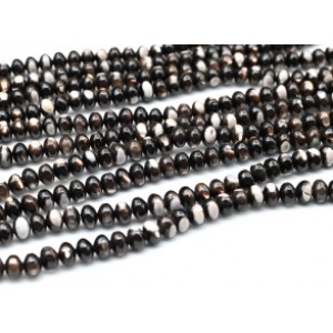 Бусины из перламутра тонированного рондель 6*4мм цвет шоколадный, 39см, 94 бусины