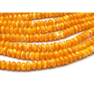 Бусины из перламутра тонированного рондель 8*4мм цвет желтый, 40см, 88 бусин