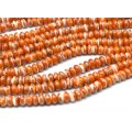 Бусины из перламутра тонированного рондель 8*4мм цвет оранжевый, 40см, 87 бусин Бусины из перламутра тонированного рондель 8*4мм цвет оранжевый, 40см, 87 бусин