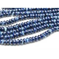 Бусины из перламутра тонированного рондель 8*4мм цвет синий, 40см, 87 бусин Бусины из перламутра тонированного рондель 8*4мм цвет синий, 40см, 87 бусин