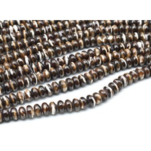Бусины из перламутра тонированного рондель 8*4мм цвет шоколадный, 40см, 85 бусин