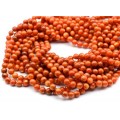 Бусины из перламутра тонированного шарик 6мм цвет рыжий, 40см, 63 бусины Бусины из перламутра тонированного шарик 6мм цвет рыжий, 40см, 63 бусины