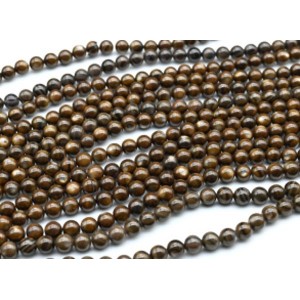 Бусины из перламутра тонированного шарик 6мм цвет шоколадный, 39см, 62 бусины
