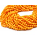 Бусины из перламутра тонированного шарик 8мм цвет рыжий, 39см, 61 бусина