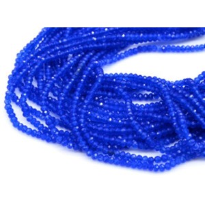 Бусины из кварца тонированного рондель гр.2мм, цвет синий, 36,5см, 210 бусин