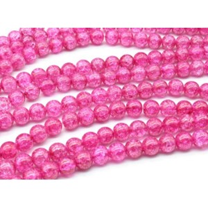 Бусины из сахарного кварца тонированного шарик 10мм цвет малиновый, 38см, 39 бусин