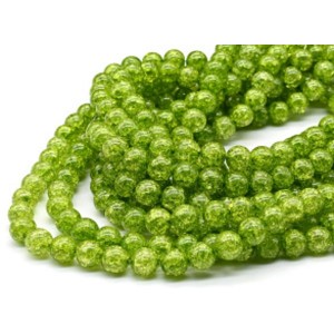 Бусины из сахарного кварца тонированного шарик 10мм цвет оливковый, 38,5см, 39 бусин