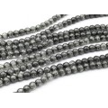 Бусины из сахарного кварца тонированного шарик 6мм цвет графит, 36см, 66 бусин