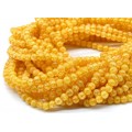 Бусины из сахарного кварца тонированного шарик 6мм цвет желтый, 37см, 66 бусин