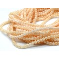 Бусины из сахарного кварца тонированного шарик 6мм цвет персиковый, 38см, 68 бусин