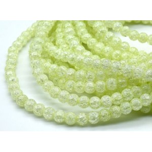 Бусины из сахарного кварца тонированного шарик 6мм цвет салатовый, 37,5см, 68 бусин