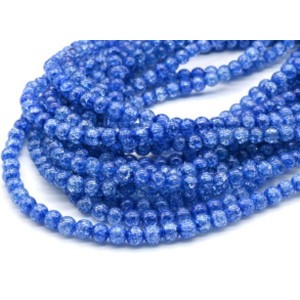 Бусины из сахарного кварца тонированного шарик 6мм цвет синий, 38см, 67 бусин