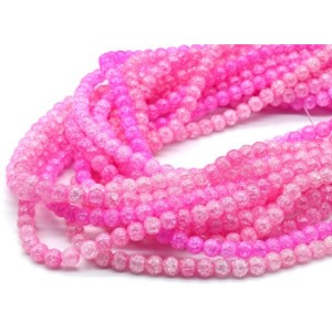 Бусины из сахарного кварца тонированного шарик 6мм цвет фуксия, 36,5см, 66 бусин Бусины из сахарного кварца тонированного шарик 6мм цвет фуксия, 36,5см, 66 бусин