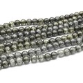 Бусины из сахарного кварца тонированного шарик 8мм цвет графит, 37см, 48 бусин