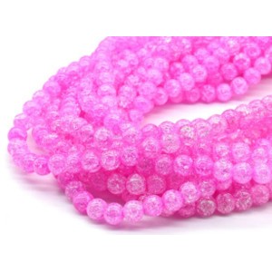 Бусины из сахарного кварца тонированного шарик 8мм цвет фуксия, 37,5см, 51 бусина