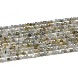 Бусины из лабрадорита кубик гр.4,5мм, 38,5см, 85 бусин
