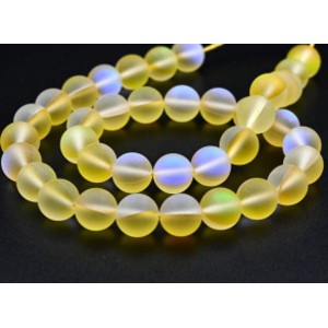 Бусины из опала искусственного шарик 10мм матовый цвет желтый, 38см, 38 бусин