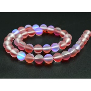 Бусины из опала искусственного шарик 10мм матовый цвет красный, 37,5см, 38 бусин