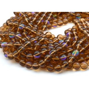 Бусины из опала искусственного шарик 10мм цвет кофейный, 38,5см, 39 бусин