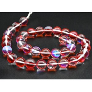 Бусины из опала искусственного шарик 10мм цвет красный, 37,5см, 38 бусин