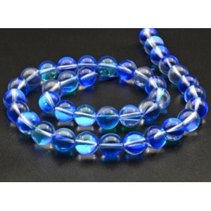 Бусины из опала искусственного шарик 10мм цвет синий, 37см, 37 бусин