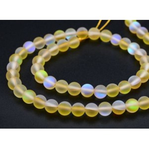 Бусины из опала искусственного шарик 6мм матовый цвет желтый, 36,5см, 60 бусин