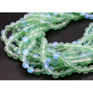 Бусины из опала искусственного шарик 6мм матовый цвет зеленый, 40см, 63 бусины