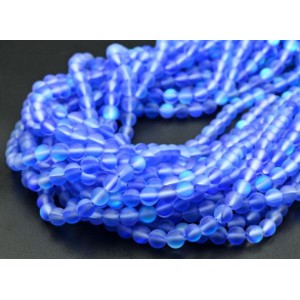Бусины из опала искусственного шарик 6мм матовый цвет синий, 36,5см, 59 бусин