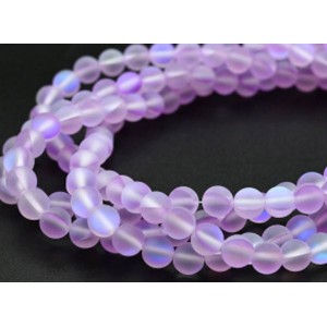 Бусины из опала искусственного шарик 6мм матовый цвет сиреневый, 38,5см, 64 бусины