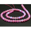 Бусины из опала искусственного шарик 6мм матовый цвет фуксия, 37см, 60 бусин